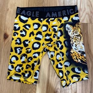 American Eagle Flex leopard boxer briefs (yellow/black/white) [inseam: 9in]